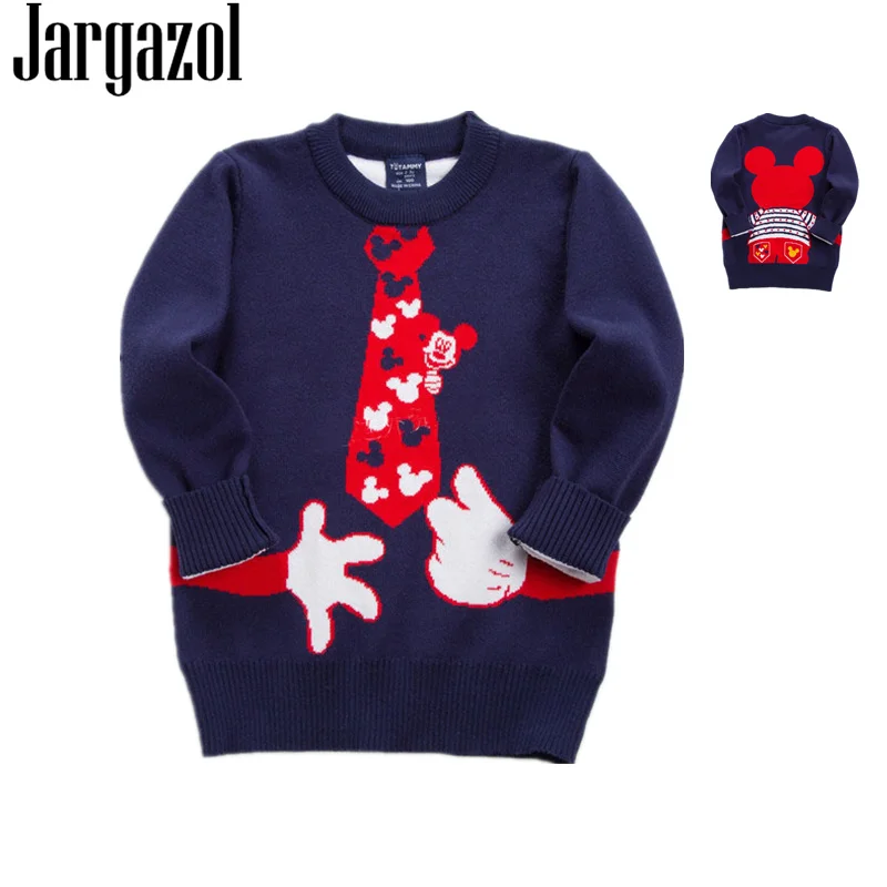 

Jargazol Kids Sweaters 2019 Cartoon Mickey Rocket Embroidery Autumn Baby Boy Sweater Children Knit Winter Outifts Cute Costume