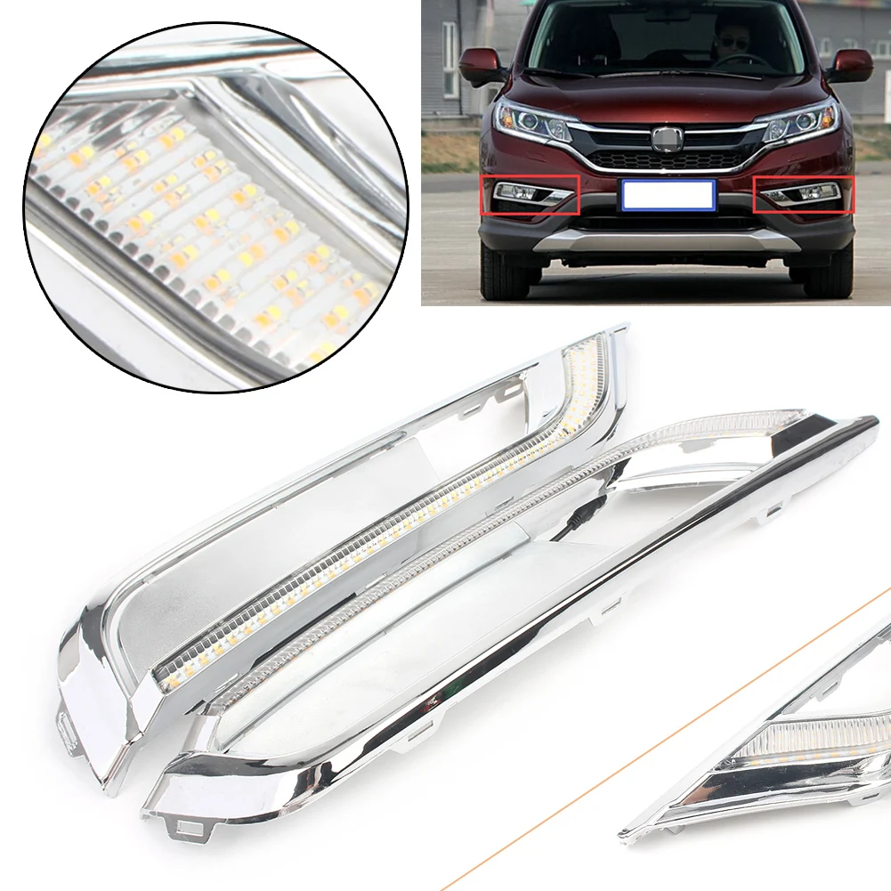 DRL светодиодный дневные ходовые огни, указатель поворота, светильник для Honda CR-V CRV, 2 шт., автозапчасти, автомобильные аксессуары