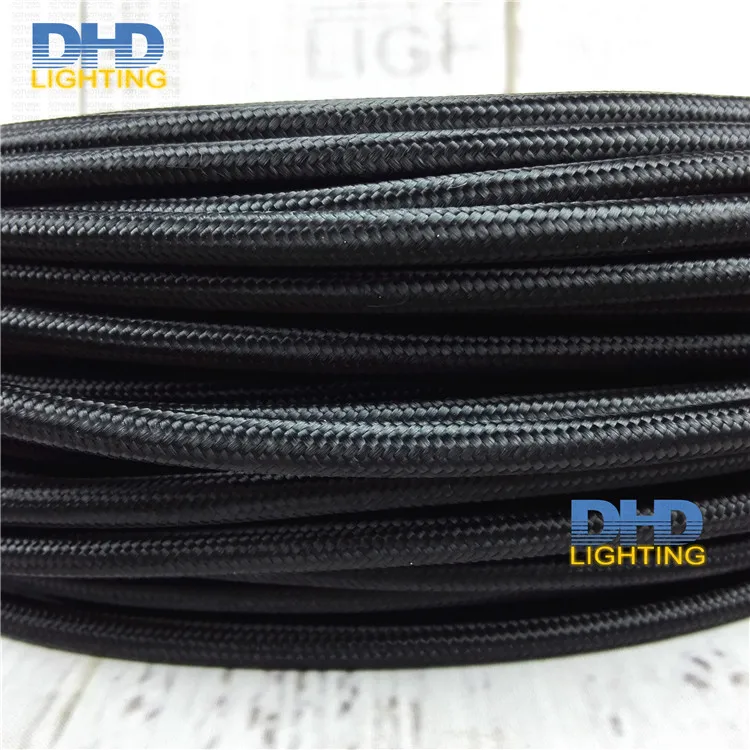 3X0,75 мм 3 жилы черная ткань электрическая Проводная Подвесная лампа кабель настольная лампа шнур питания DIY кабель для освещения