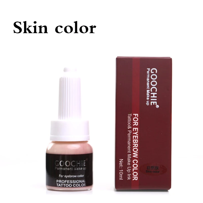 1 бутылка GOOCHIE Microblading чистый эмульсия пигмент Перманентный макияж бровей пигмент 6 цветов татуировки чернила для татуажа - Цвет: Skin color
