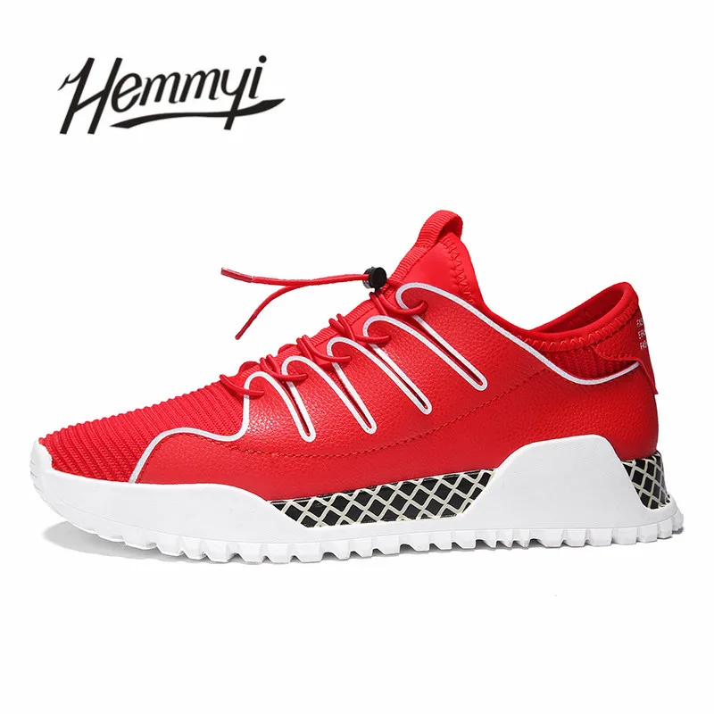 Модные брендовые дышащие мужские кроссовки Chaussure Homme Цвет черный красный белый