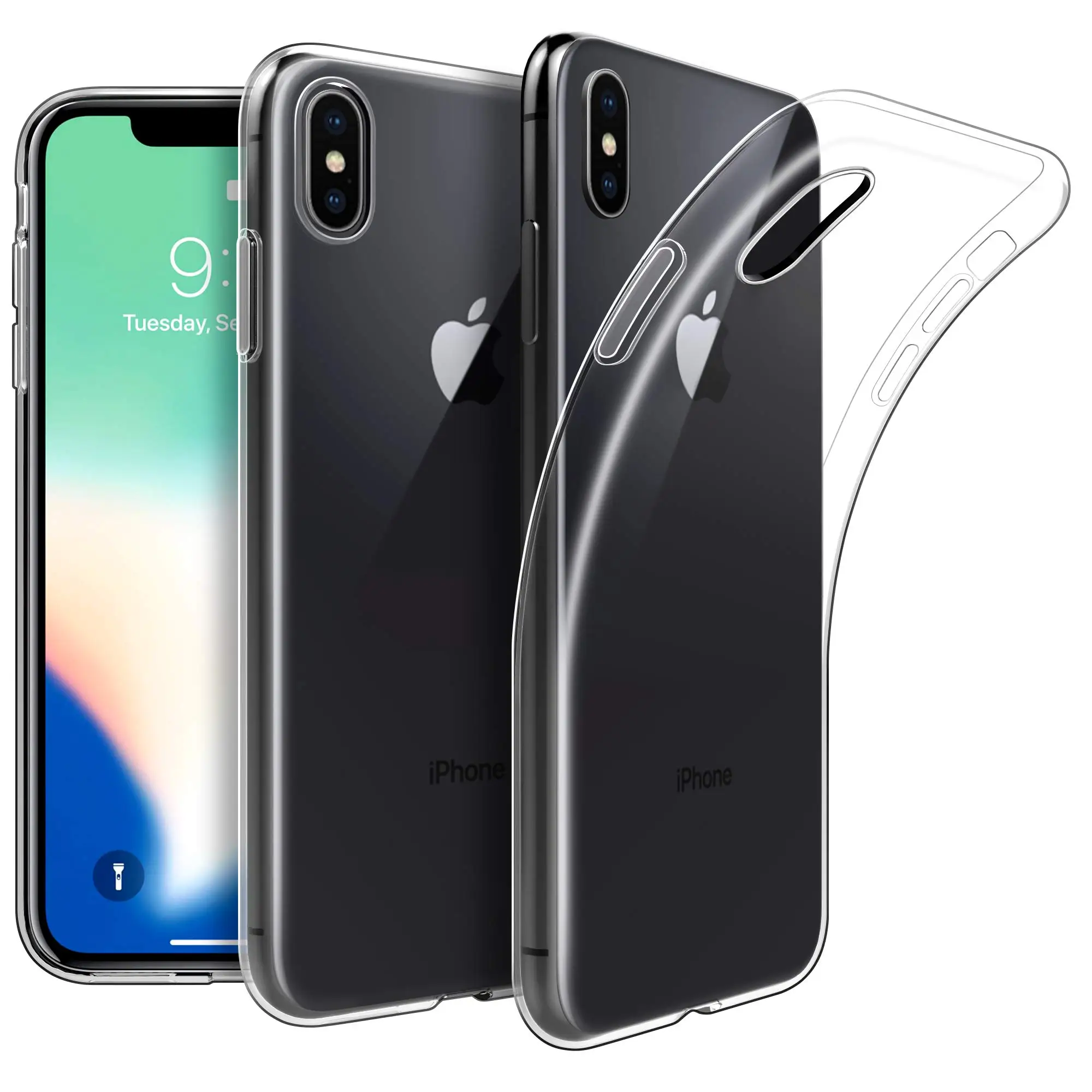 

For apple iPhone XS Max XR 2018 iphone X 10 7 8 9 6 6S Plus TPU Silicone Cover Protective Soft TPU Phone Case Transparent