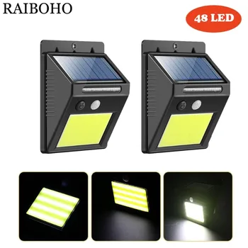 

2PCS 48LEDs Waterproof LED Solar Light Outdoor Lighting PIR Motion Sensor Solar panel Powered Light For garden decor wall lamp