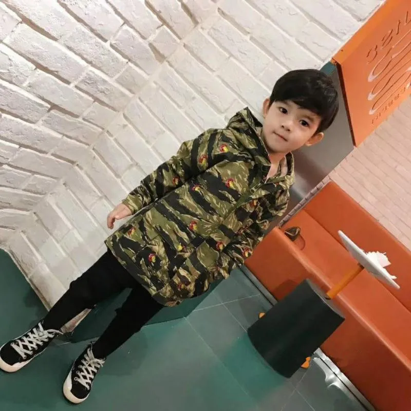 

kid's spring and autumn Cartoon printed hooded jacket