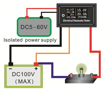 DC 100V 20A цифровой вольтметр Амперметр Напряжение Ток Мощность энергии ватт усилители напряжения время измеритель температуры Скидка 40