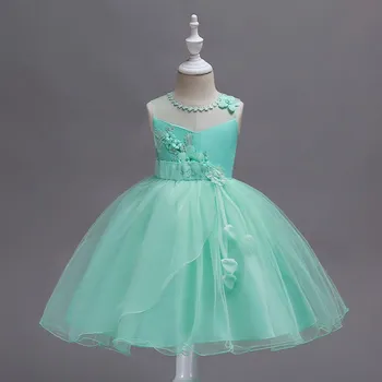 

Appliques Flower Girls Tutu Dress Princess Girls Birthday Party Dress Children Kids Wedding Dress Costume 2-15Y GDR424