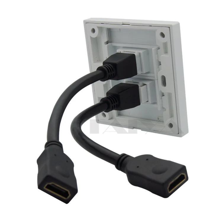 Двойной порт hdmi настенная пластина с коротким кабелем Поддержка 3D 4K|hdmi wall plate|wall