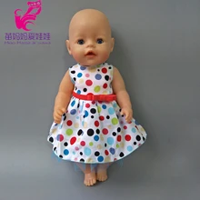 43cm Zapf Baby Born doll colorful dots dress 45CM 18 inch doll dress baby girl birthday gift