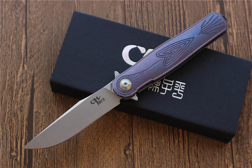 

CH3505 pocket folding knife S35VN Blade ball bearings TC4 Titanium handle camping knife hunting knifes Knives Tactical EDC tools