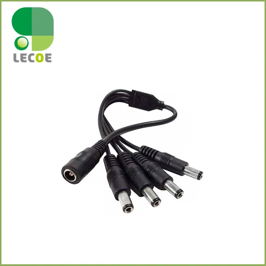 

DC 1 to 4 , DC Female to 4 Male Power Splitter adapter Cables for 2.1mm Jack CCTV camera 5.5*2.1mm