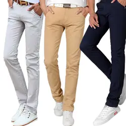 Модные мужские тонкие прямые повседневные брюки из хлопка и льна, весенне-летние длинные брюки с карманами SSA-19ING