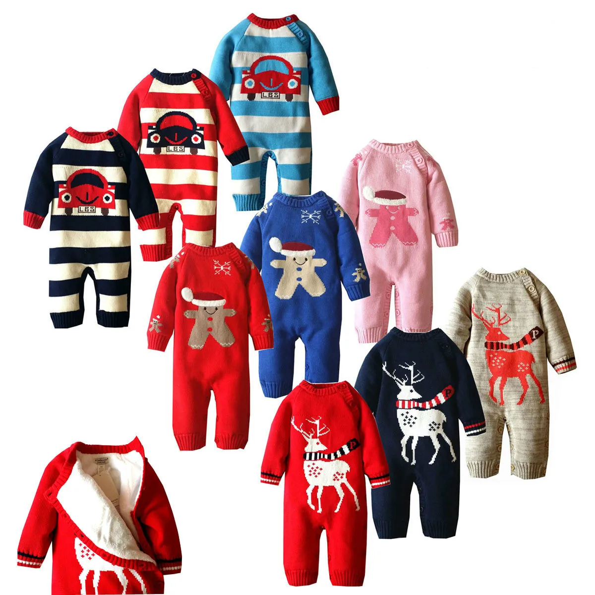 

New Baby Winter Romper Cotton Padded Thick Newborn Baby Girl Warm Jumpsuit Fashion Christmas Baby's Wear Kid Climb Clothes CA423