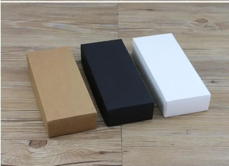 10pcs Kraft black white gift packaging box blank carton paper gift Cardboard box with lid High Quality Paper Boxes