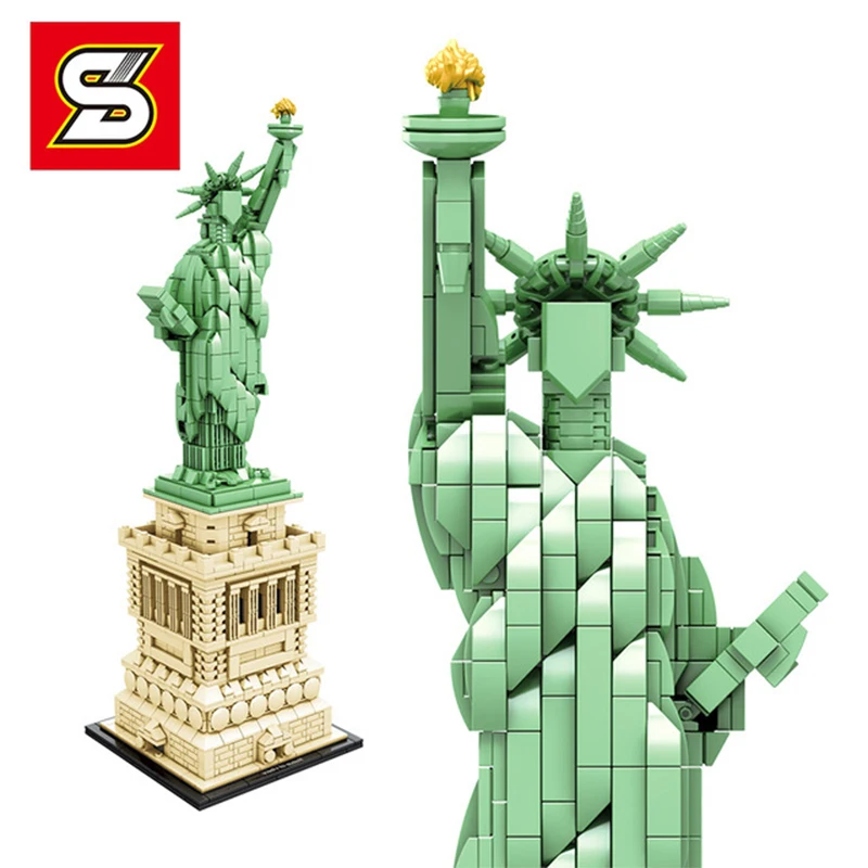 

Sembo Technic Statue Of Liberty 17011 21042 Creator City Architecture Building Blocks Bricks Educational Toys Diy Gifts