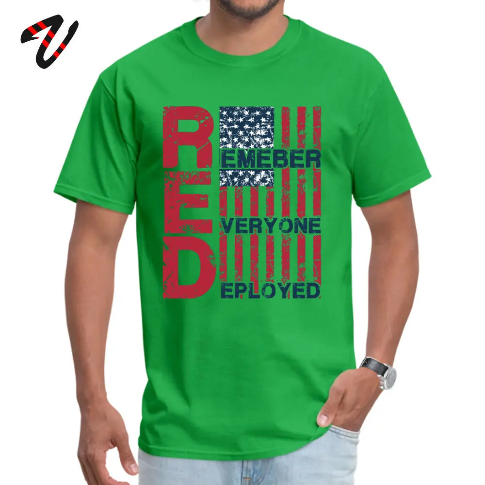 Special Man Top T-shirts Remember Everyone Deployed Unique Tops Shirts All Cotton Short Sleeve Crazy Tops T Shirt Round Neck Remember Everyone Deployed16503 green