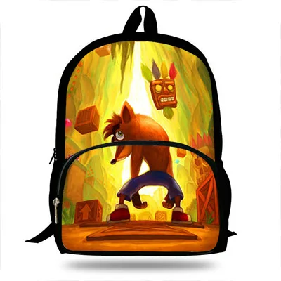 Crash Bandicoot 4 игры Волк Принт рюкзак детские школьные сумки для подростков мальчиков Студенческая сумка Повседневный Рюкзак Mochila Escolar