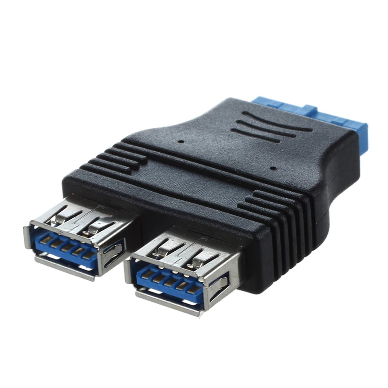 

Motherboard 2 Ports USB 3.0 A Female to 20 Pin Header Female Adapter Connector