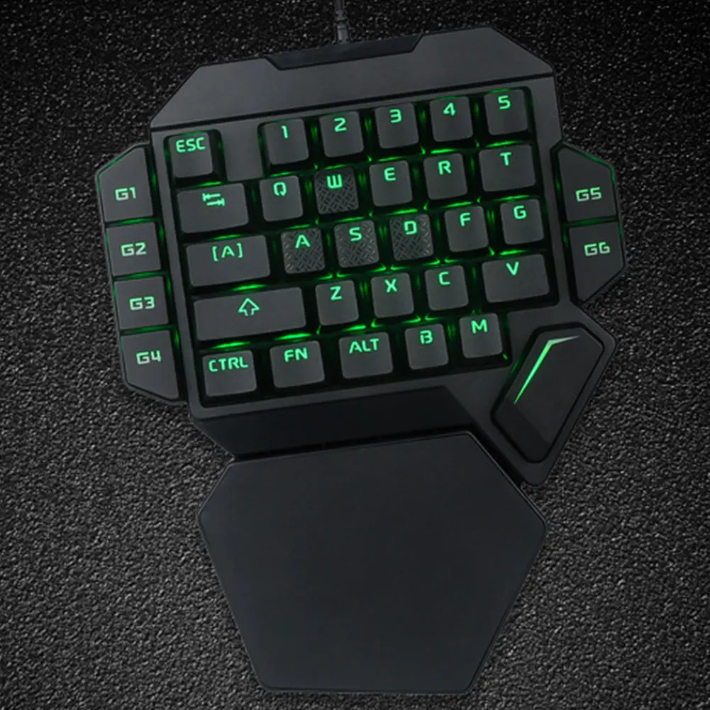 

K50 Wired 35 Keys Ergonomic Mini RGB Backlight Gaming Keyboard Universal One-handed Office USB Mechanical Desktop Eating Chicken
