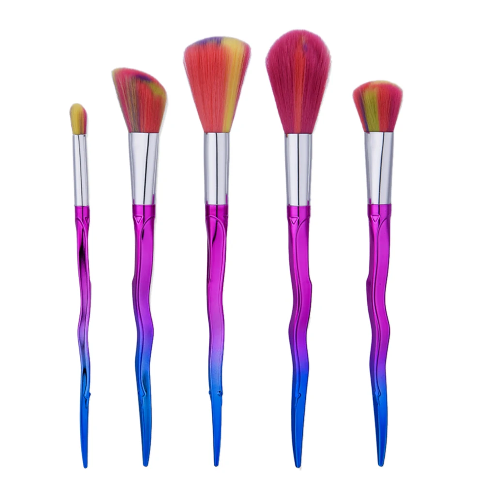 

5pcs Colorful Makeup Brush Set Foundation Eyeshadow Eyeliner Lip Cosmetic Brushes Toiletry Kit pincel maleta de maquiagem Tools