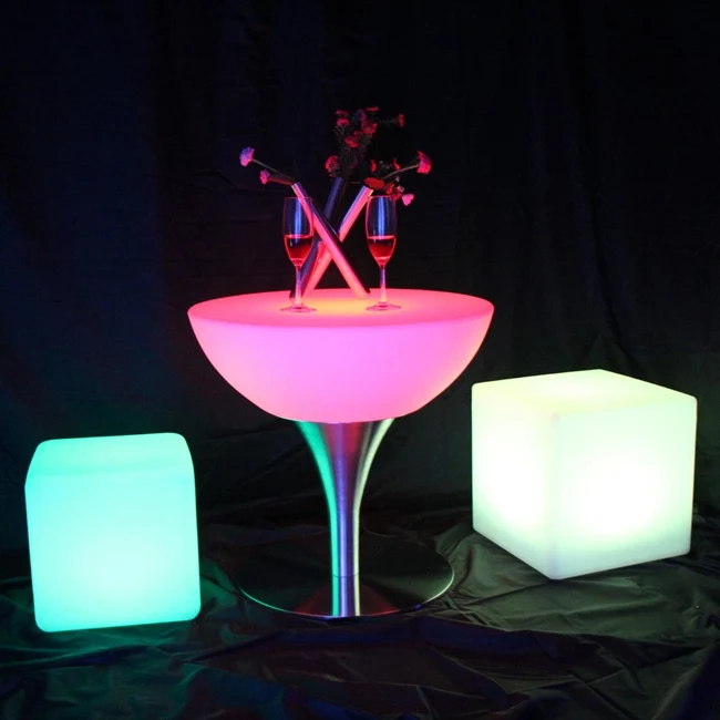 SK-LF18 (D60*H56cm) Led Bar Furniture Illuminous Glowing Coffee Bar Table with 24 keys remote control For Party Event 2pcs/Lot SK-LF18 (D60*H56cm) Led Bar Furniture Illuminous Glowing Coffee Bar Table with 24 keys remote control For Party Event 2pcs/Lot