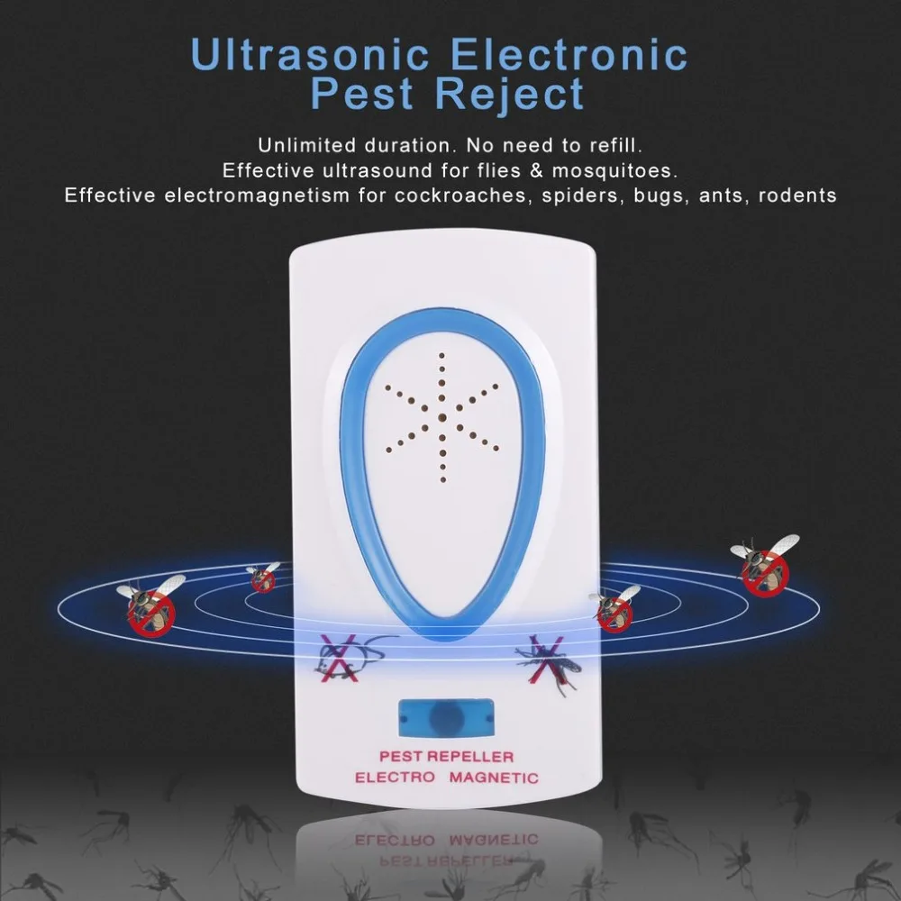EU Ultrasonic Electronic Repellent Pest Mouse Bug Mosquito Repeller