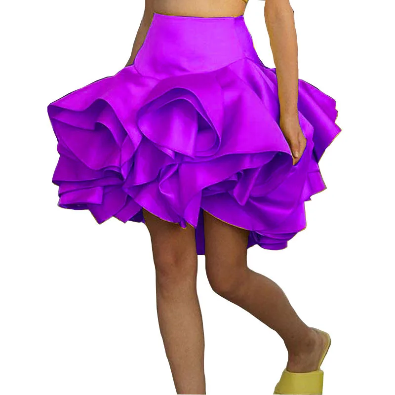 Сексуальные мини-женские юбки, милые ярусные оборки на заказ, формальная юбка для выпускного вечера длиной до колена
