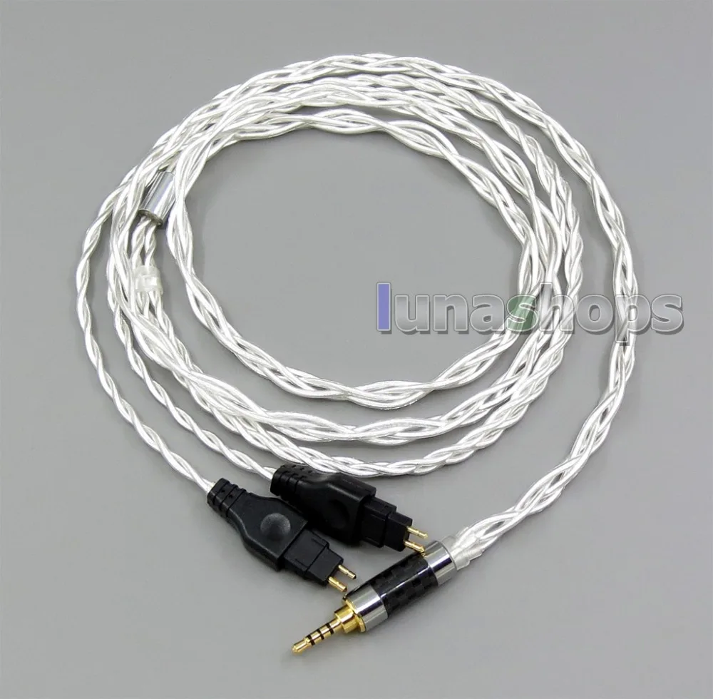 LN006079 2,5 мм 3,5 мм 4,4 мм 4 ядра чистое серебро Экранирование кабель для наушников для Sennheiser HD25-1 SP HD650 HD600 HD580 HD525