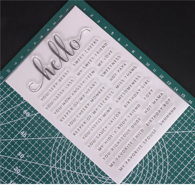 Us 39 Clear Transparents Stamps And Cutting Dies For Scrapbooking Tampons Health Seal Background Card Making Diy English Hello Word In Stamps From - 