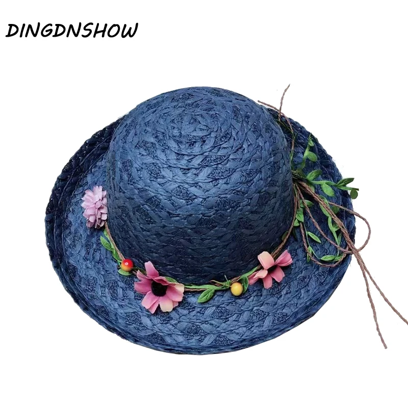 

[DINGDNSHOW] 2019 Brand Sun Hat Wide Brim Hat Women Ladies Hat Summer Cap Women Flower Beach Cap Adult Straw Hat