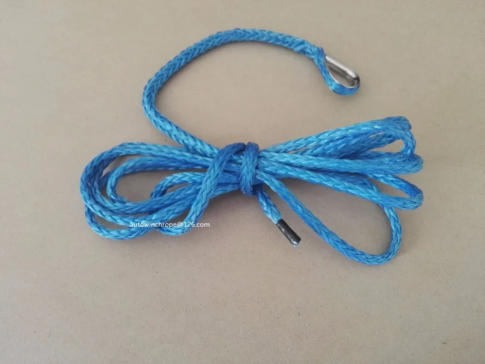 Blue 3/16"*10ft ATV Plow Lift Rope,Synthetic Winch Cable,Synthetic Snow