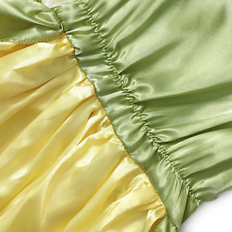 YOFEEL Princess Tiana Costume for Girl Fancy Dresses Cosplay The Princess and The Frog Dress Kids Party Halloween Birthday Gown