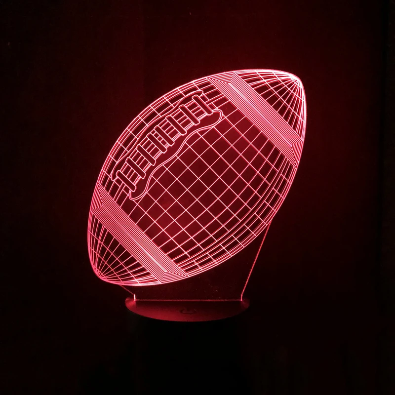 الجدة الإضاءة لمبة مكتب كرة القدم الرجبي أضواء ليلية 3D البصرية IllusionTable مصابيح اللمس الملونة استشعار الليل Luminaria