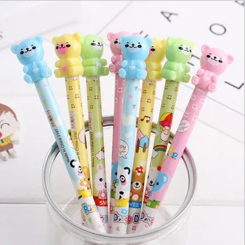 

Cute Cartoon Bear Press Pencil Lead 0.7mm Child Student Learning Gift Pencil School Office Supplies 4pcs (Color Random Send)