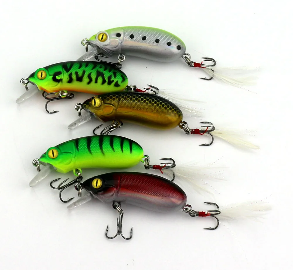  Hengjia 5pcs Fishing Floating Lures 6cm 10g Fishing Swim Plastic Hard Baits Bass Crankbaits