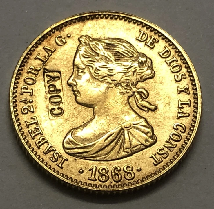 

1868 Spain 4 Escudos-Isabel II Copy Coin