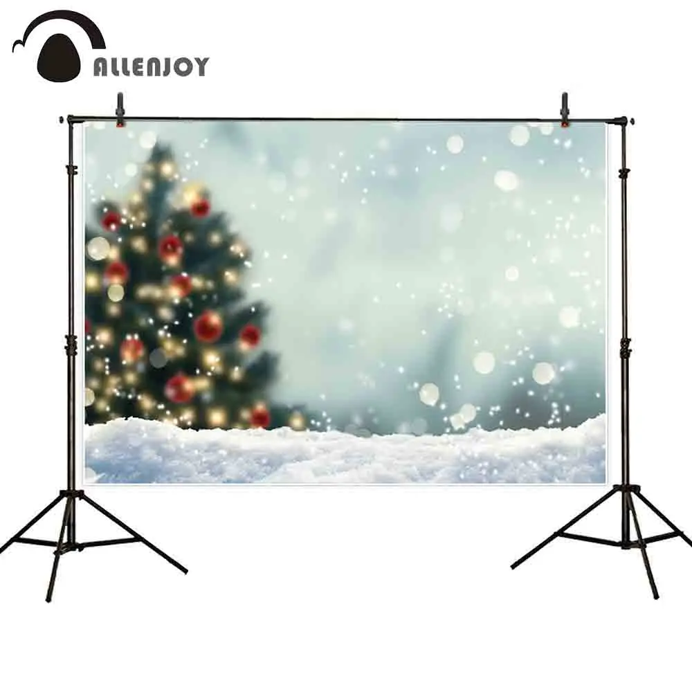 

Allenjoy photography backdrop Winter Christmas glitter decorat snowfall tree backgrounds for photo studio photocall photobooth