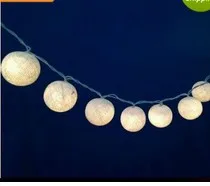 40 шаров/набор 4 м хлопковые шары гирлянды/Фея/Лампа Белый ручной работы для дома/патио/Рождественское украшение/освещение