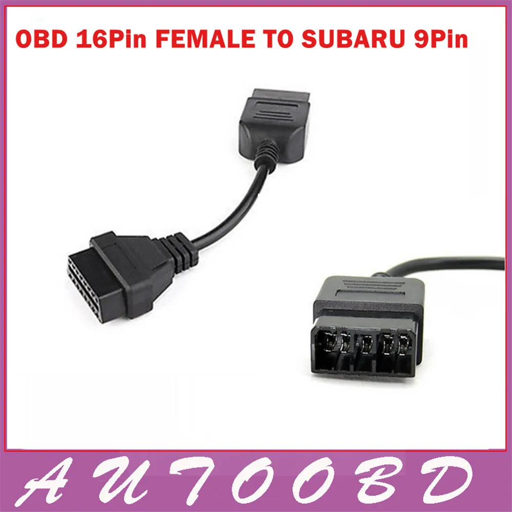 

SUBARU 9 Pin 9Pin Male to OBD OBD2 OBDII DLC 16 Pin 16Pin Female Car Diagnostic Tool Adapter Converter Cable