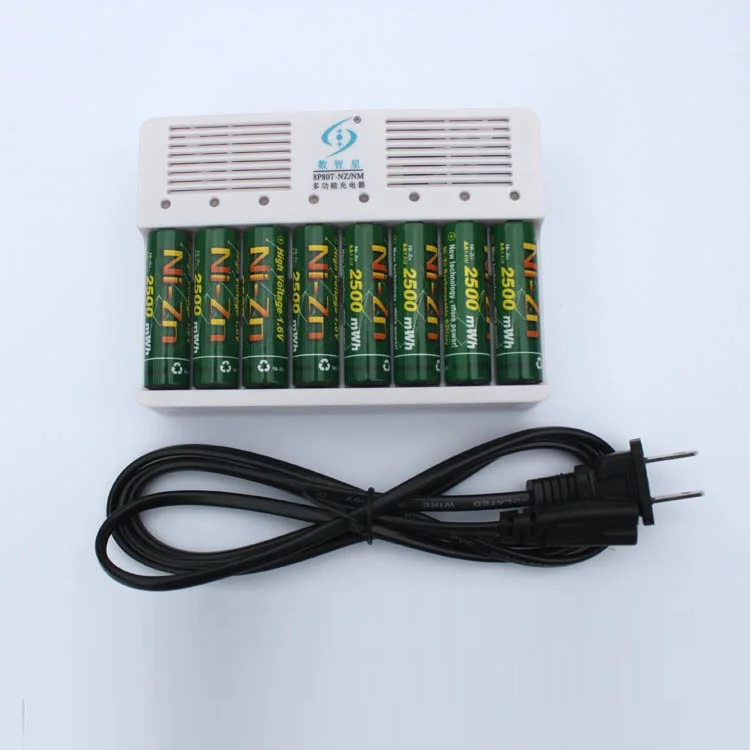 high quality 8Pcs 2500MWH NiZn 1.6V AA Rechargeable Battery batteries + 8 ports Ni-Zn NiMH AA AAA battery smart Charger high quality 8Pcs 2500MWH NiZn 1.6V AA Rechargeable Battery batteries + 8 ports Ni-Zn NiMH AA AAA battery smart Charger