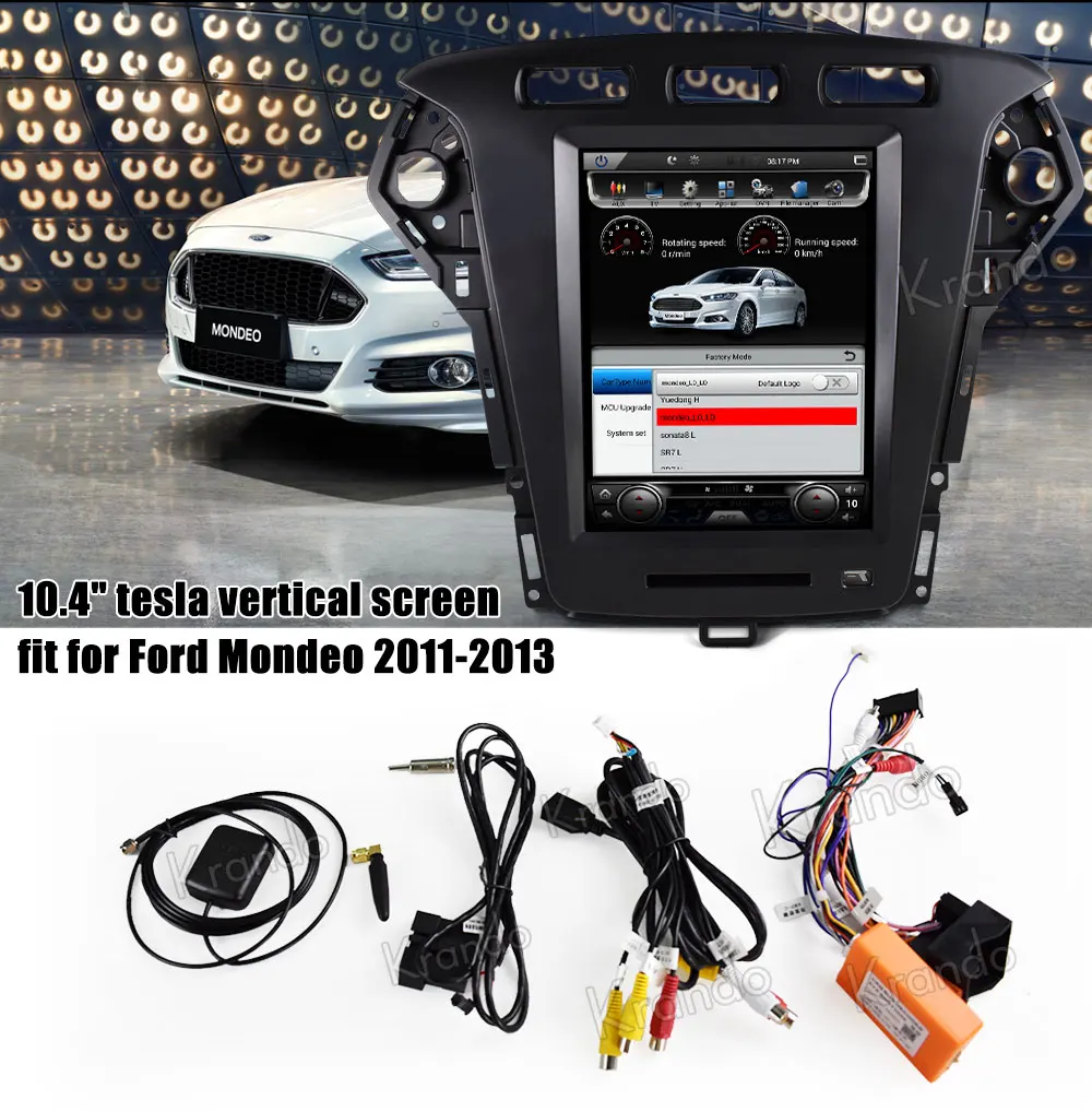 Discount Krando Android 8.1 10.4" Tesla Vertical screen for FORD Mondeo 2011-2013 car radio navigation dvd entertainment system player 10