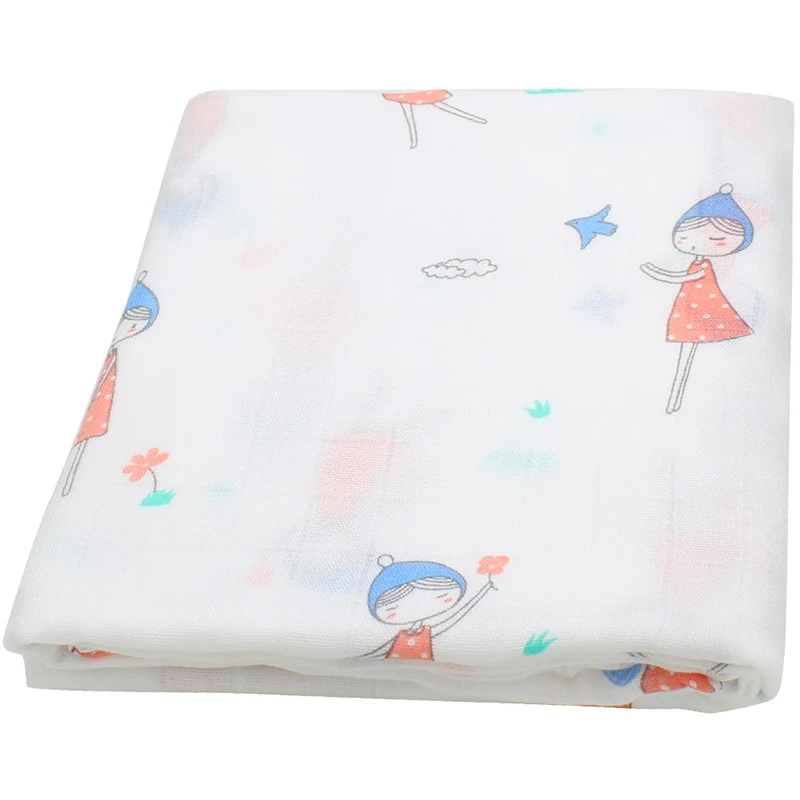 Детское Одеяло пеленка с фламинго для новорожденных хлопок Бамбук Супер Мягкий муслин пеленки детские постельные принадлежности обертывание фото детские товары - Цвет: Girl