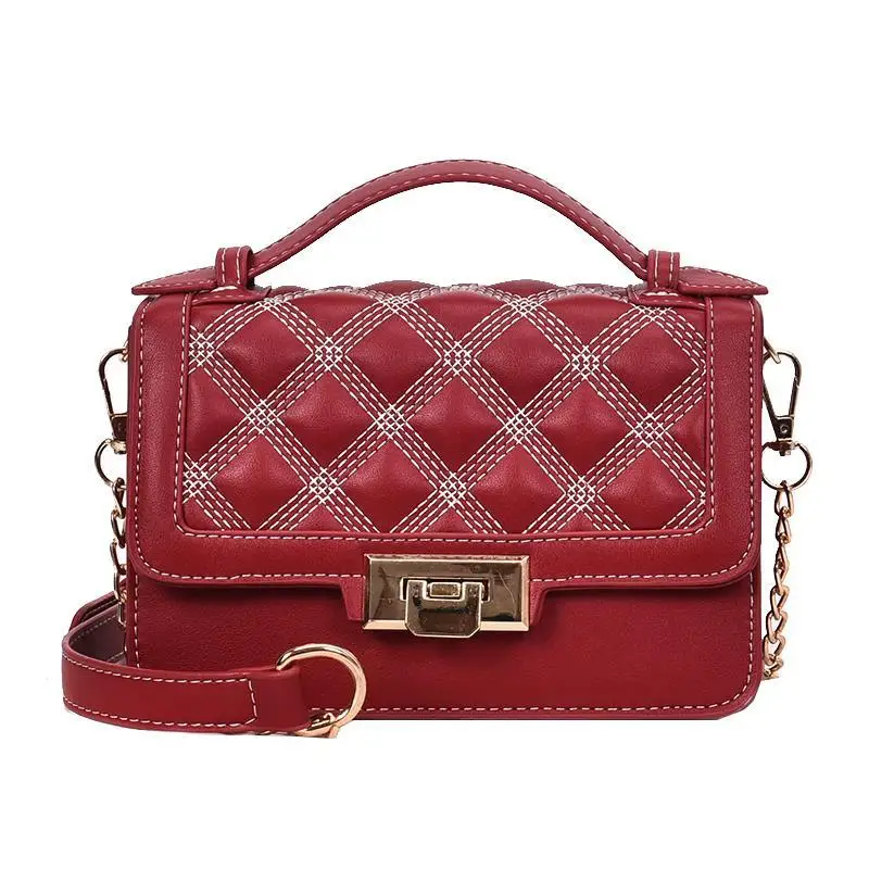 

Youbroer New Women's Bag Autumn Small Square Bag Retro Crossbody Bags Diamond Lattice