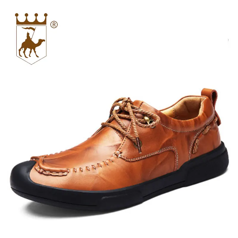 

BACKCAMEL Men's Casual Shoes Leather Manual Trend Breathable Business Casual Shoes Leisure Male Footwear Size 38-44 High Quality