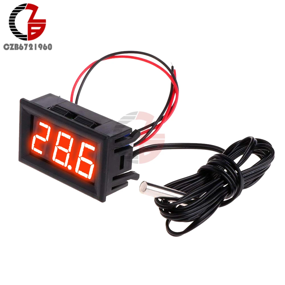 

DC 12V 0.56" LED Digital Thermometer Car Indoor Outdoor Incubator Acquarium Temperature Sensor Meter Weather Detector Monitor
