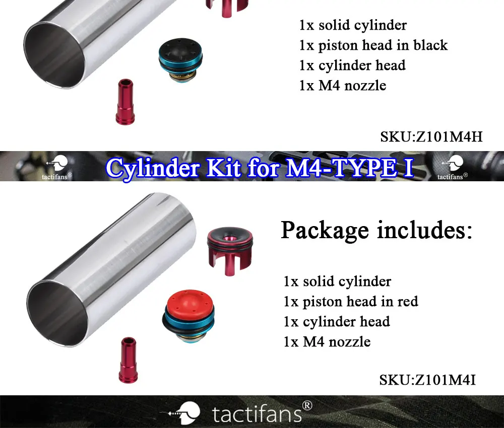 TACTIFANS набор для настройки твердого цилиндра для серии M4, Airsoft, AEG, пейнтбол, поршневая головка, насадка, головка цилиндра, внутренний цилиндр 450-580 мм