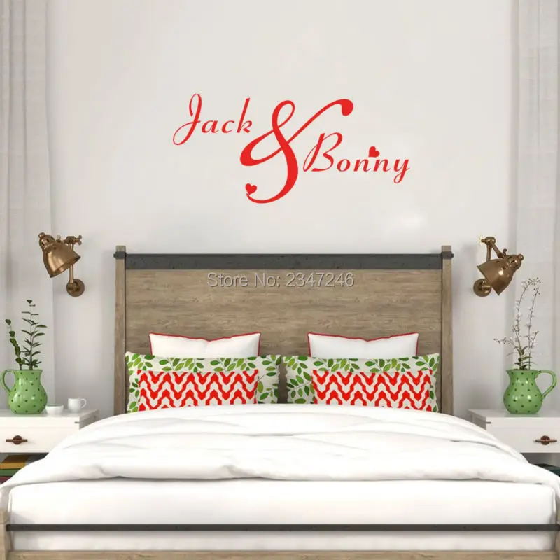 Customized the Name of the Husband and Wife Wall Stickers Vinyl Mural