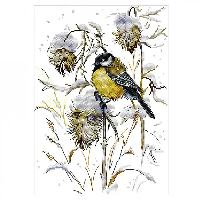 Animals Birds Stamped Cross Stitch Kits for Adults Beginners 11CT 14CT Counted Dimensions Embroidery Needlework ( 2 Size )