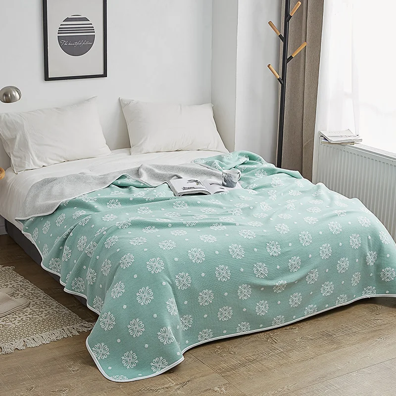 

Luxury cotton Summer Quilt twin full queen king Blankets flower Bed Cover Children Adults girls duvet green star soft Comforters