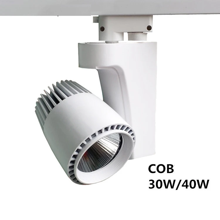 

10pcs 30W 40w COB LED Track Light spotlight Aluminum led rail lamp 18 degree 30 degree for Clothing Exhibition Shop AC85-265v