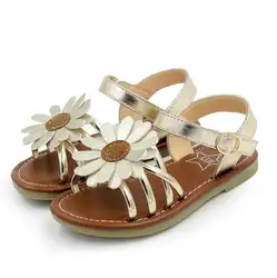 Обувь для девочек летние сандалии маленьких детская обувь для малышей с цветами сладкая принцесса мягкие детские пляжная обувь
